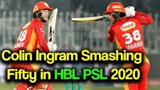 Colin Ingram Smashing Fifty in HBL PSL 2020 | Islamabad United Vs Quetta Gladiators | Match 9|MB2