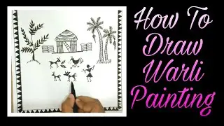 How to Draw WARLI ART daily scene for beginners part 5 | warli daily scene |Easy warli painting