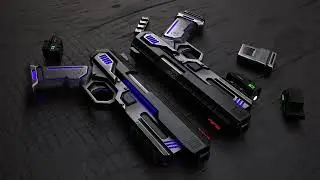 Cyberpunk Energy Blasters Renders
