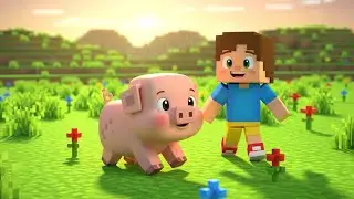 Minecraft Little Pig Ran from the Creeper | Kids Songs & Nursery Rhymes