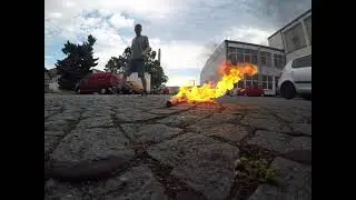 Lithium Polymer Laptop Battery Smoke / Fire test by puncturing