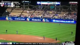 Ryosuke kikuchi  広島東洋カープ #33 blasts a homer to tie the game vs USA in World Baseball Classic 2017