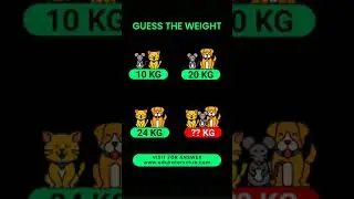 Guess The Weight Puzzle | Cat Rat Dog Puzzle #shorts #math #mathstricks
