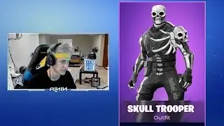 NINJA REACTS TO  NEW  SKULL TROOPER V2 SKIN!  ULTRA RARE  Fortnite Highlights