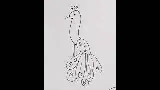 Easy Peacock drawing | Simple drawing | how to draw peacock  #drawing