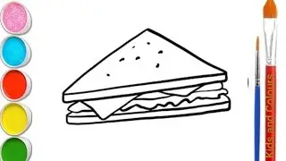 Easy Sandwich 🥪 Drawing, Painting and Colouring for kids and toddlers /Drawing for kids