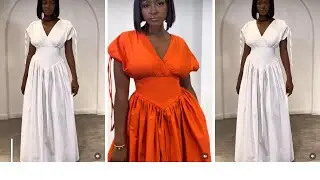 How to Cut and Sew Trendy n’Stylish Faux wrap  dress with basque gathers and a draw string sleeves