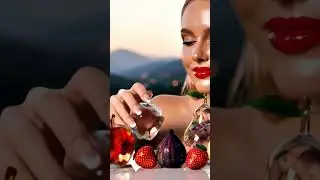 ASMR #glamour #blonde #crystalfruit #ASMR #luxurylifestyle #surrealrealism #macro #glassfood