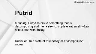 Putrid Meaning