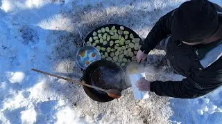 Am gătit afară, în zăpadă ❄️ (viața la țară)