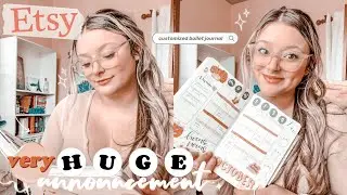 MY HUGE ANNOUNCEMENT! | etsy shop + custom bullet journal flip through