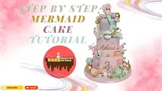 Beautiful Pastel Mermaid Cake with Sea Creatures  Cake Decorating Inspiration