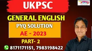 UKPSC General English PYQ Solution &ndash; Assistant Engineer Part-2