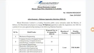 BEL Recruitment 2021 | BEL Apprentice 2021 | BEL Apprentice Form Fill Up 2021 | Latest Jobs 2021