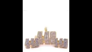 448 Grams Icy Baguette Block Numbers Charm & Band Set || Master Of Bling ||