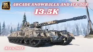 Ares 90 C  Snowballs  (13.5K Damage & 9.7K 10 Kills)  World of Tanks