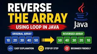 How to Reverse an Array in Java using a Loop? |  Arrays  | Reverse The Array | Interview Questions