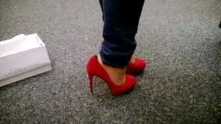 Sexy Red High Heels Try On In Store Play