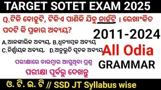 2011-2024 Odia Grammar All Previous Year Question paper || Odia grammar paper 1 & 2 || OTET, SSD JT