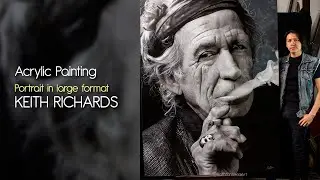 Hyperrealistic Airbrush Painting Keith Richards / Rafa Fonseca