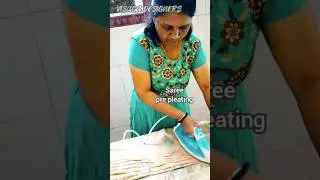 Saree pre pleating💖/ box folding💁&zwj;♀️/#sareeprepleating #boxfolding #ytshorts #ytvideo #shortfeed