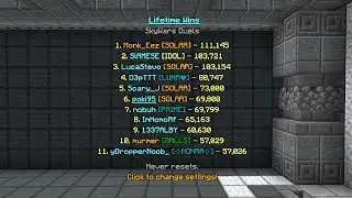 Hitting #6 on the Skywars Duels Lifetime Wins Leaderboard
