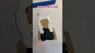 Ashoka From Star Wars|Satisfying Scrape Art! #ashoka #starwars #acrylicpainting #creative #fypシ