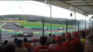 2017 Formula 1 Belgian Grand Prix - Kevin Magnussun Almost Crashes at Safety Car Restart