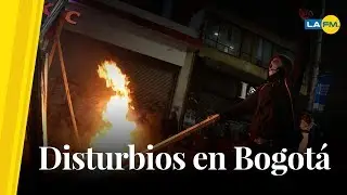 Disturbios al finalizar el paro nacional en Bogot&aacute;