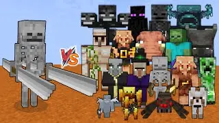 SKELETON ASSASIN vs Every mob in Minecraft - Skeleton Assasin (Rexy's Expansion) vs All mobs
