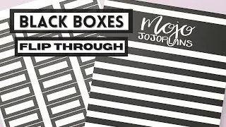 BLACK BOXES STICKER BOOK FLIP THROUGH | Mojo Jojoplans
