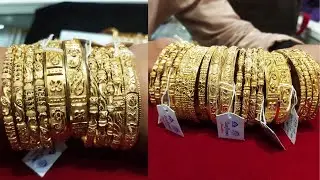 Gold Bronze Churi /Bangle | Light Weight Gold Bangles Collection With Price And Weight @Crazy_Jena