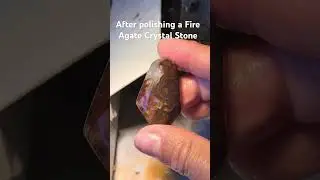 Fire Agate Crystal Cabochon Stone #lapidary #fireagate #polishingcrystals
