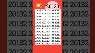 Speedy eyes? Locate the Disguised 20123 in 10 seconds #eymath #puzzle #iqtest