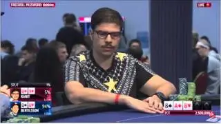 Kanit vs Bertilsson - EPT Dublin 2016,  Final Table High roller. Huge Hand