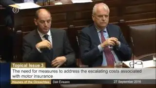 The rising costs of Motor Insurance Premiums  Mattie McGrath TD  Dáil Éireann  Tuesday 27th Septembe