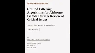 Ground Filtering Algorithms for Airborne LiDAR Data: A Review of Critical Issues | RTCL.TV