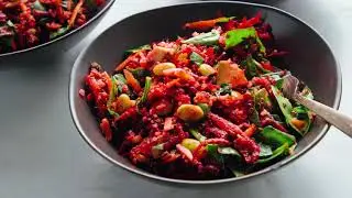 Colorful Beet Salad with Carrot, Quinoa & Spinach