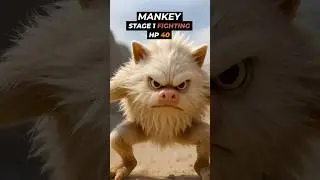 Pok&eacute;mon Evolutions:🐒Mankey Evolving into Primeape