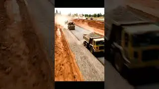 Massive Road Construction Project: Heavy Machinery in Action! 🚧