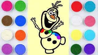 Sand Painting, Drawing and Coloring Olaf Frozen | Snowmen Song for Kids and Toddlers