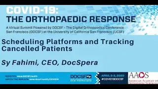 16. Scheduling Platforms and Tracking Cancelled Patients - Sy Fahimi, CEO, DocSpera
