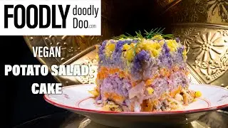 Stop Motion Real Food Animation Recipe: Vegan Potato Salad Cake Mimosa