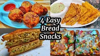 4 Easy Bread Snacks Recipes Indian | Bread Snacks Recipes | Easy Bread Recipes For Snacks