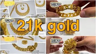 Latest 21K Gold Necklace,Rings and Bangles Designs 2025 with Weight & Price