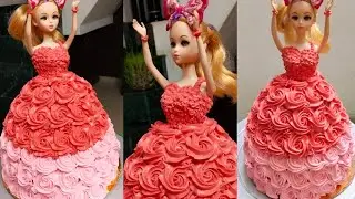 How To Make Doll Cake At Home | doll cake design |1kg Cake | Step By Step