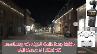 Walk Leesburg Virginia Downtown DC Suburbs | DMV NOVA Loudoun Night Walk POV 2024 | DJI Osmo | Mini
