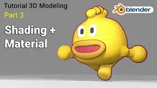 3D Modeling Mascot Tutorial Part 3 | Shading & Material (Solidify & Backface Culling Trick)