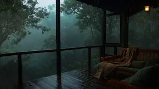 Rainy Porch in Rainforest &ndash; Sleep Peacefully with Jungle Rain Sounds