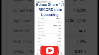 Veljan Denison Ltd, Bonus share 1:1